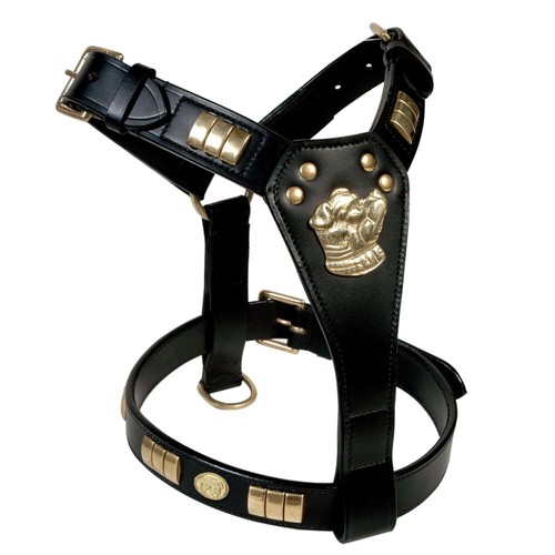 Dog harness real leather - ,