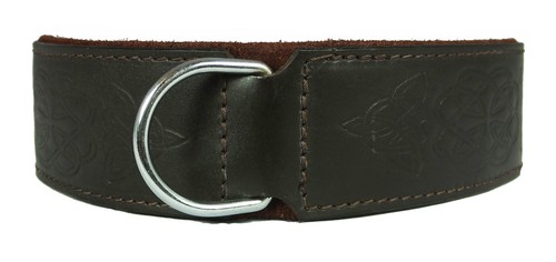 Brown celtic leather dog - brown,
