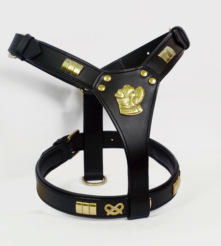 Leather dog harness - harness, designer