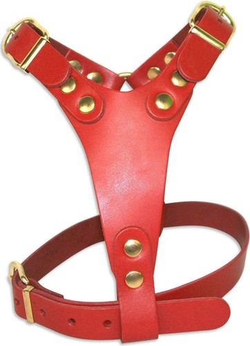 Plain leather pet dog harness - plain,