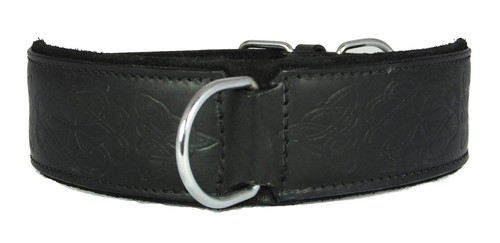 Black celtic leather dog - black,