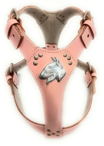 Baby pink leather dog harness - baby,